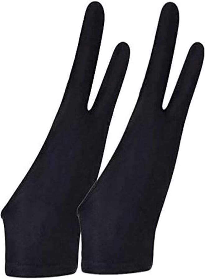 2 PCS Two-Finger artist Drawing Glove Glove for Graphics Drawing Tablet Light Box Tracing Light Pad